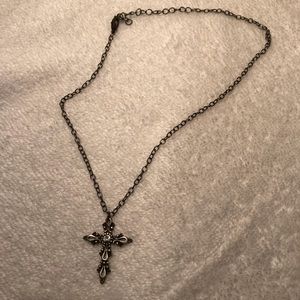 DARK RUSTIC CROSS NECKLACE
